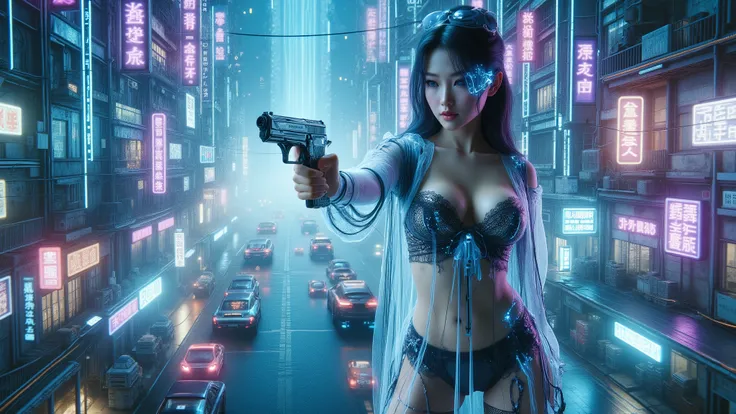 (((high angle view, overhead shot))). (Ryoji Ikeda Style). Translucent Chinese girl in mid-ground, ((half-body thigh level medium:1.8 shot)), long hair, open legs, (((transparent:0.1 short:0.1 shift dress))), cleavage, large-breast:1.2, her short:0.1 pisto...