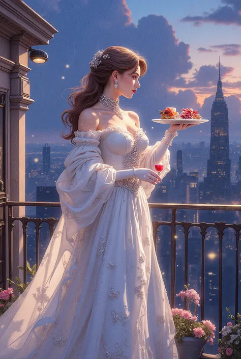 (8K, Highest Quality, Masterpiece), (Realistic, Photorealistic: 1.37), Extremely Detailed

{Woman Standing on a Building Rooftop at Night}

Highly recognizable miniature painting, exquisitely detailed clip art, a dreamy, hyper-realistic fantasy world, a fu...