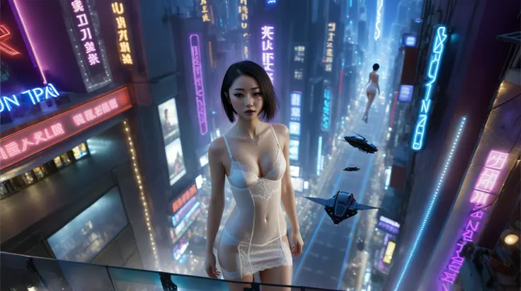 (((high angle view, overhead shot))). (Ryoji Ikeda Style). Translucent Chinese girl in mid-ground, ((half-body thigh level medium:1.8 shot)), long hair, open legs, (((transparent:0.1 short:0.1 shift dress))), cleavage, large-breast:1.2, (her short:0.1 pist...