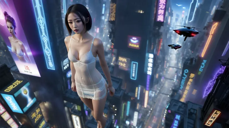 (((high angle view, overhead shot))). (Ryoji Ikeda Style). Translucent Chinese girl in mid-ground, ((half-body thigh level medium:1.8 shot)), long hair, open legs, (((transparent:0.1 short:0.1 shift dress))), cleavage, large-breast:1.2, (her short:0.1 pist...