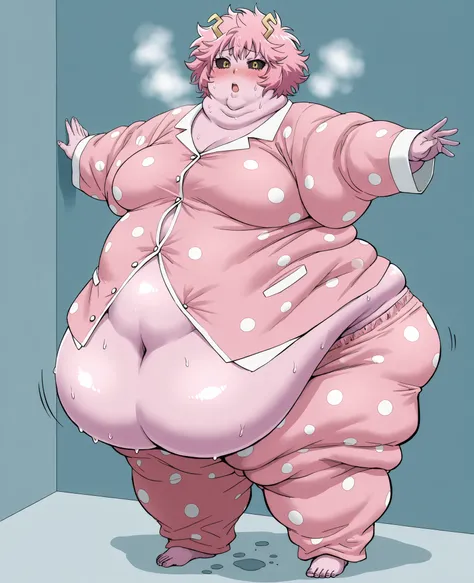 masterpiece, best quality, solo, 1girl, score_9, score_8_up,score_7_up BREAK, 1girl, solo, chubby, fat, very fat, obese, obese arms and legs, sloppy stomach, saggy round breasts, fat face, fupa, double chin, plump, thick thighs, thigh, morbidly obese, immo...