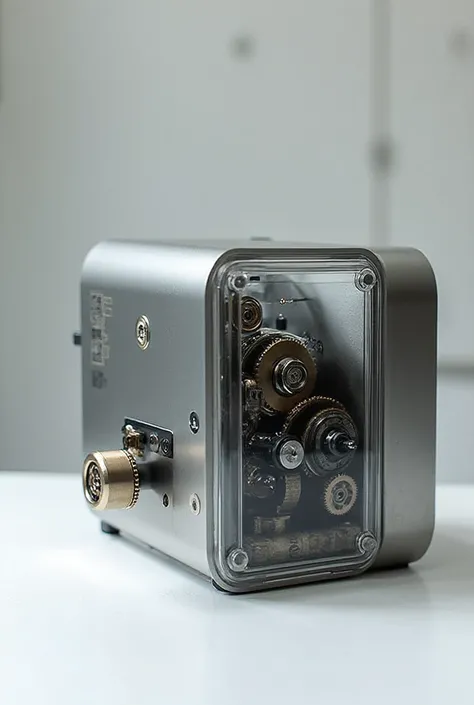 A manually operated generator that uses gears to charge mobile devices, make it look good and detailed