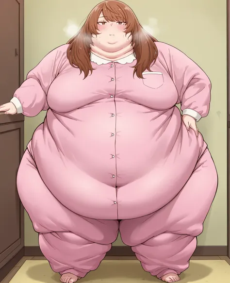 masterpiece, best quality, solo, 1girl, score_9, score_8_up,score_7_up BREAK, 1girl, solo, chubby, fat, very fat, obese, obese arms and legs, sloppy stomach, saggy round breasts, fat face, fupa, double chin, plump, thick thighs, thigh, morbidly obese, immo...