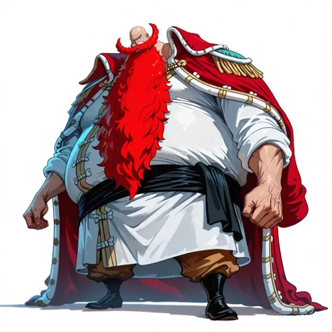 (male), (old man), (large arm), (very fat body), (bald head), (red long beard), (blue eyes), (giant body), (giant character), (solo), (single character), (full body version), (white background), (no background), (highly detailed), (shadow), (standing pose)...