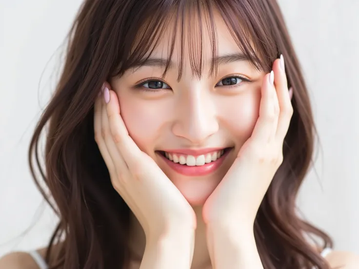 (Refined from an old photo, recreated in a modern, ultra high-quality photorealistic style),
Ultra photorealistic close-up portrait of a beautiful Japanese woman,
upper-body shot, wearing a black outfit (completely out of frame, not visible),
shoulders ...