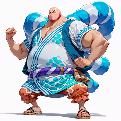 (male), (boy), (large arm), (very fat body), (bald head), (red goatee), (blue eyes), (giant body), (giant character), (solo), (single character), (full body version), (white background), (no background), (highly detailed), (shadow), (standing pose), (natur...