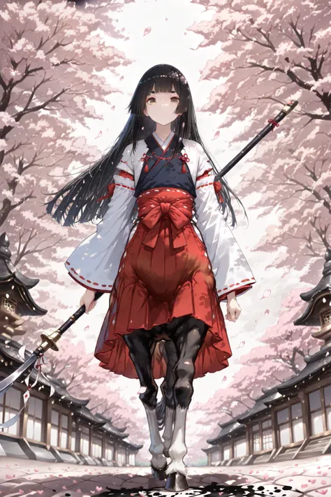 parfect face, focus girl, ((focus face)), solo, (masterpiece, detailed:1.2), highest quality, Ultra High Quality, k, Beautiful and delicate anthropomorphic girl, ((Centaur)), Centaur girl, black hair, beautiful eyes, perfect eyes, cute face, cute brown eye...