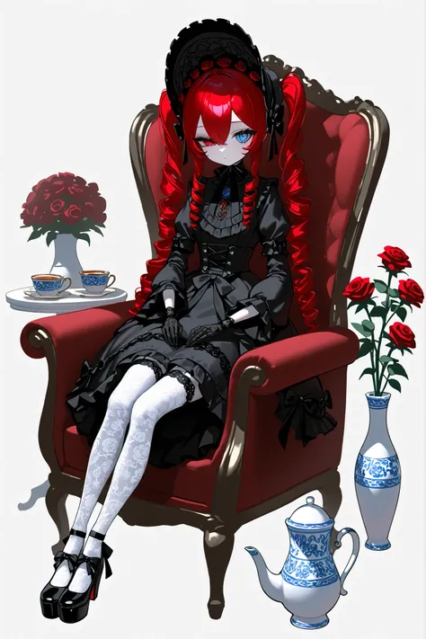 (sweetegl,bl0use,swe3tjsk,sweetop,xxx667_illu,) Alive doll-girl, petite vintage cute porcelain articulated doll. Her body is made of white porcelain and joints of her limbs are doll-like hinges. There's a crack in her porcelain face. She has scarlet red k...