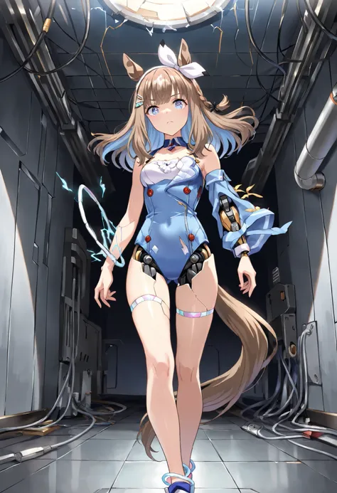 (masterpiece, best quality, perfect face:1.4), wide angle, almond eye \(umamusume\), white hair ornament, horse ears, horse tail, tail on the lower back, proportional body, proportional,1 girl, beautiful hair, beautiful face, beautiful detailed eyes, beaut...