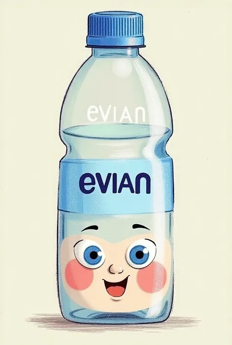 Evian bottle with this face 