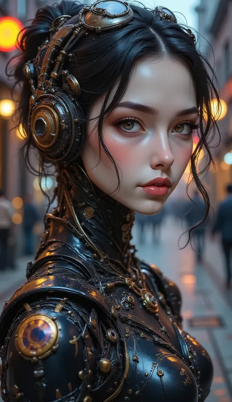 8k resolution,Perfect Frame, Exquisite Beauty ,Ultra-high resolution,Cybo Beauty,Robot Arm,Neon elements,Dynamic Display,Dark Atmosphere,Sci-Fi Feeling