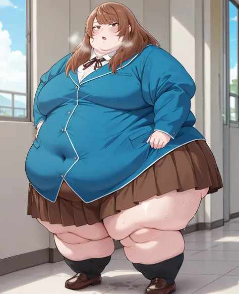 masterpiece, best quality, solo, 1girl, score_9, score_8_up,score_7_up BREAK, 1girl, solo, chubby, fat, very fat, obese, obese arms and legs, sloppy stomach, saggy round breasts, fat face, fupa, double chin, plump, thick thighs, thigh, morbidly obese, immo...