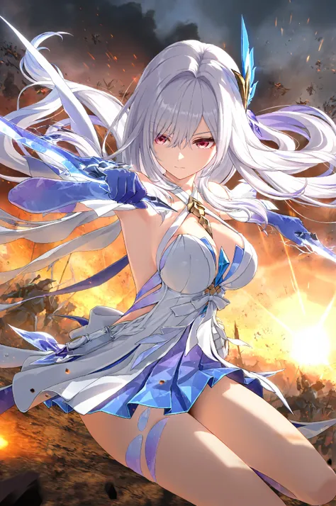 skirk_white,battle, battlefield,highly detailed, ray tracing, best lighting, movie like composition, beautiful face, best quality, very beautiful, ultra-high resolution, detailed background, game CG, soft details, detailed viewing, solo, carefully crafted ...