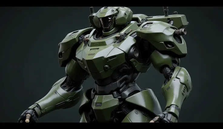 8k,realistic skin texture、 superrealism、realistic photography、Near future軍所属の日系女性パイロットが大型ロボットのコックピットに乗っている、 Damaged moss-green combat robot 、Skull mark , drawn on armour 、Near future、 parts picture and identification number 、Peeling paint、oil stains 、det...