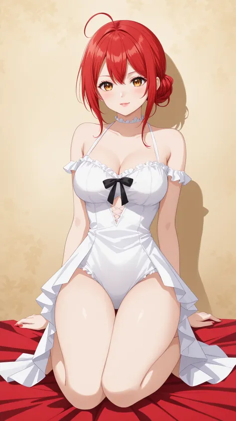 dressのナミ、anime girl, we from dressのナミさん, we dress, Punk Head Outfit、crouches and opens her legs、White Swimsuit Style Panchira Outfit、beautiful portrait of we, from dress, we, revealing clothes, boobs, On pixiv, dress, pixiv, top rated pixiv, Marin Kitagawa...