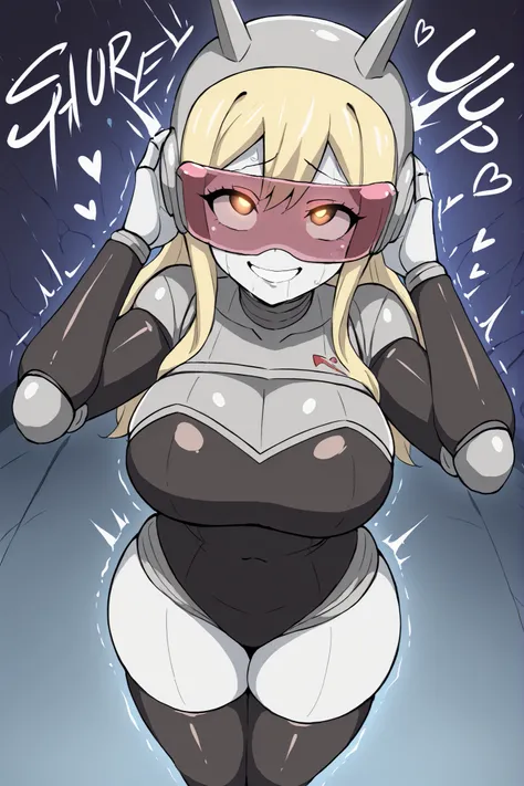 2d, Best quality, masterpiece, wide angle, solo, 1girl, solo, score_9, score_8_up, score_7_up, source_anime, BREAK 1girl, looking at you, smile,  lucy heartfilia, long hair, blonde hair, brown eyes, mature female, breasts, very thicc white outline, white s...