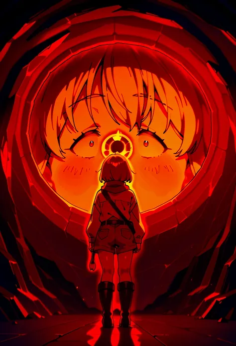 (masterpiece:1.3, 8k:1.3, Highest Quality:1.3, detail:1.3, high resolution:1.3, Digital Painting, Super Detailed),
3/4 viewers, Anime Explorer Girl, cream long sleeve shirt, red scarf, brown shorts with utility pockets, Leather Belt, knee-length boots, But...