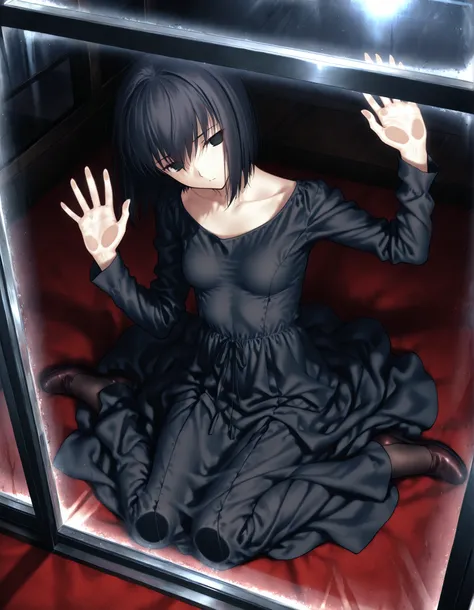 masterpiece, , absurdres, highres, detailed background, high resolution, masterpiece, necessary, detail, best quality, quality, necessary, details, High details, Precise, , indoors,(dark room, glass room ,against glass ,), dynamic angle ,from above ,(), , ...