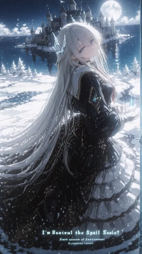 Beautiful anime-style scene, violet, The Snow Princess with beautiful, shining eyes, Overlooking the city where the snowy night shines、is standing at the top of Solomon Castle,
Snow Holy Spirit Princess
The long flowing silvery hair dances gently, A faint...