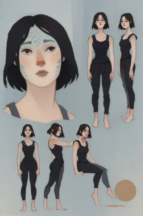 dkri style, hyper detailed gouache portrait of 1girl, black eyes, painterly illustration, gouache layered textures, soft illustration, 2d art, abstract background, masterpiece, best quality, flat illustration, extreme quality, IllustriousQual, masterpiece,...