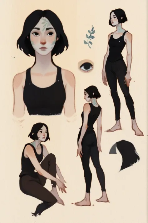 dkri style, hyper detailed gouache portrait of 1girl, black eyes, painterly illustration, gouache layered textures, soft illustration, 2d art, abstract background, masterpiece, best quality, flat illustration, extreme quality, IllustriousQual, masterpiece,...