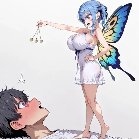 girl focus, score_9, score_8_up, score_7_up, 1 girl, (top quality, 8k), high resolution, detailed, (side view:1.3), ((view from side)),                                                                            
  (holding pendulum:1.3) , holding string,  ...