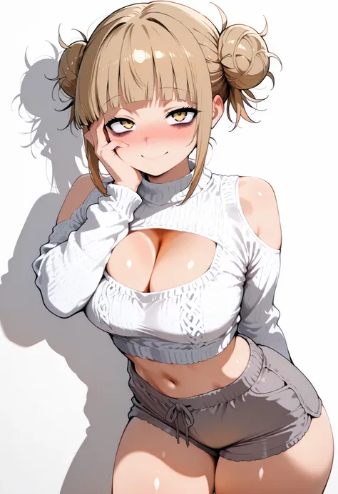 score_9, score_8_up, score_7_up, score_6_up, score_5_up, score_4_up, masterpiece, high quality, BREAK, 1girl, 1girl,, bags under eyes, standing, nice legs, looking at viewer, nose blush, shiny legs, shiny body, shiny hair, clear skin, clear body,, solo, th...