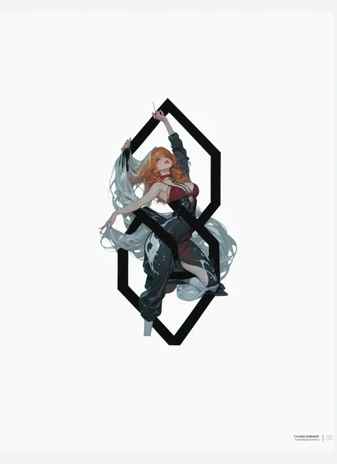 score_9, score_8, score_7, score_6, masterpiece, 4k, morimee_style, dark lighting, solo, perfect fingers, 5 fingers, perfect lips perfect face
1girl inside a shape,
BREAK,
1girl, charlie, EyesHD, perfect hands blush skin, ((long wavy orange hair)),(((white...