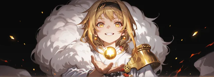 A short, solitary male character, a young teenager, about 1.5 meters tall. He stands alone against a deep black background, making him stand out vividly. His physique, face, and height are exactly like Lloyd de Saloum.
He has long blonde hair styled exact...