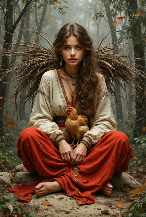 created a painting with oil painting with huge details , In the style of the artist Leonardo Davinci , The art of the era of European Renaissance , A fully detailed painting of a beautiful Moroccan Berber girl ( 20 years old ) She has large pieces of d...