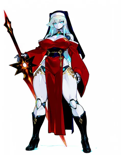 (((masterpiece))), (((Best Quality))), ((Ultra-detailed)), ((extremely delicate and beautiful)),solo, Full body, (phyrexian robotic female)(phyrexian android female) (mechanical undead lady) skin replaced with iron, (pale gold hair and glowing ultra-blue e...