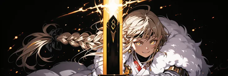 A short, solitary male character, a young teenager, about 1.5 meters tall. He stands alone against a deep black background, making him stand out vividly. His physique, face, and height are exactly like Lloyd de Saloum.
He has long blond hair, styled exact...