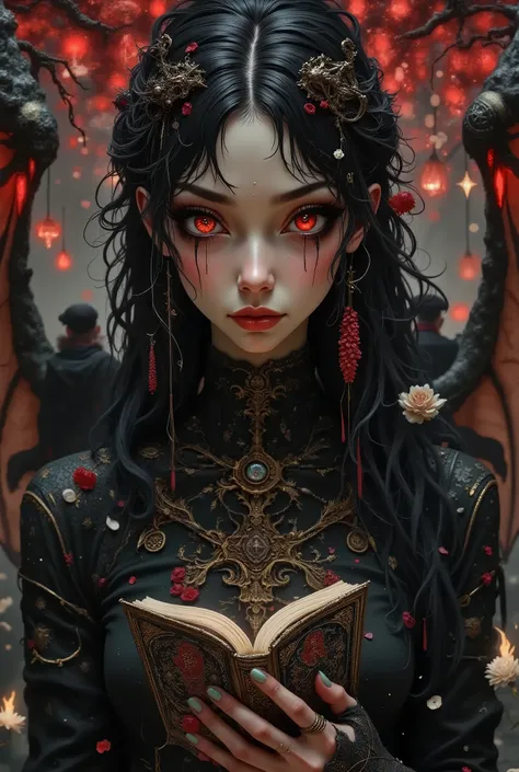 masterpiece, (best quality, create high resolution,4K, 8k),(realistic, photorealistic: 1.5), Demon World Country, 1 girl with an Oracle, ((((Forbidden Old Books )))),old book you shouldn't see , Suspicious old book,An old book that shines suspiciously, An...