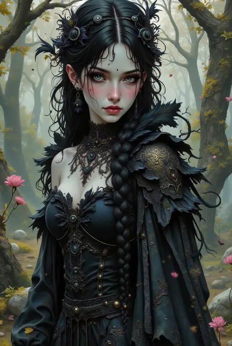 Name: Leia Shadowvale
Gender: Female
Age: Late teens to early twenties
Appearance: Strikingly beautiful with a gothic flair; pale skin, dark hair, often styled in intricate braids or loose waves. Wears elaborate, self-designed costumes that blend gothic...