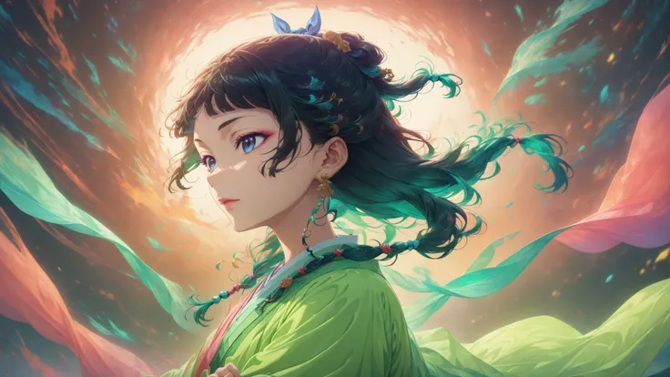 1girl,maomao \(kusuriya no hitorigoto\),kusuriya no hitorigoto,Intricate details,Wide range of colors,artwork,rendering,(masterpiece:1.3),(highest quality:1.4),(Super detailed:1.5),High resolution,Very detailed,unity 8k wallpaper,Decadent,Wind