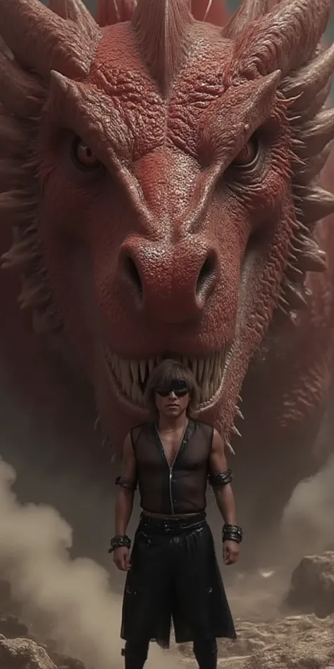 in prison,takuya,dragon,1man and 1dragon,close-up,Action,dynamic,beautiful,beautiful,colorful,live-action,realistic,safe content (masterpiece, 最High Quality, High Quality, detailed background, complicated details,complicated,ultra high res, are so pretty,N...