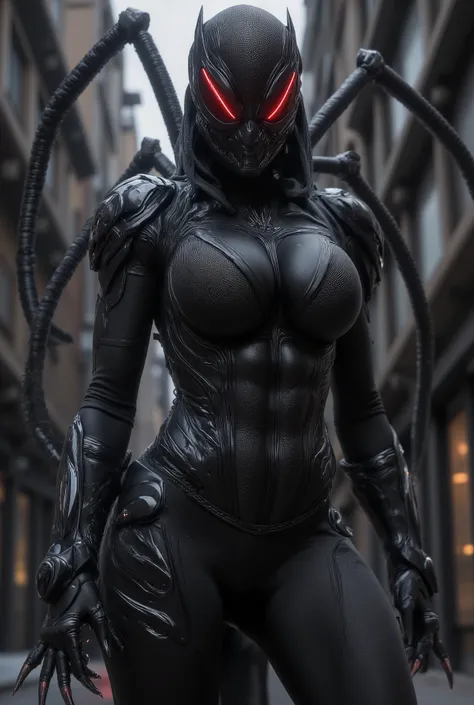 Absolutely. Here’s a detailed description of Raya in her Spider-Woman costume on tall muscle body (huge breast) :


---

Raya’s Spider-Woman costume wasn’t made in a lab or by a billionaire—it was stitched together in desperation, piece by piece, during sl...