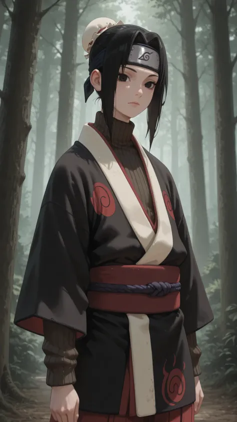 1girl, solo, beautiful girl, UHD, masterpiece, (anatomically correct), textured skin, super detail, high details, high quality, best quality, HD, 8k
<lora:haku-s1-ponyxl-lora-nochekaiser:1>, haku, black hair, black eyes, parted bangs, otoko no ko, androgyn...