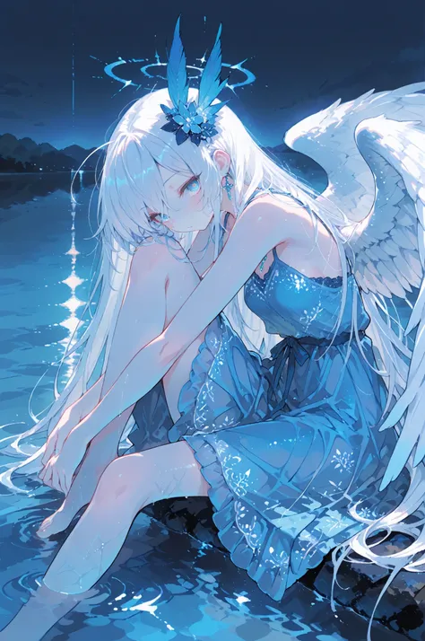 ,Top quality, masterpiece, original photo, ultra-high resolution, ultra-high quality, super detail, 8k picture quality, ultimate quality, detailed description, symmetrical eyes, detailed and beautiful face, extremely detailed cg,********Blue theme, side vi...