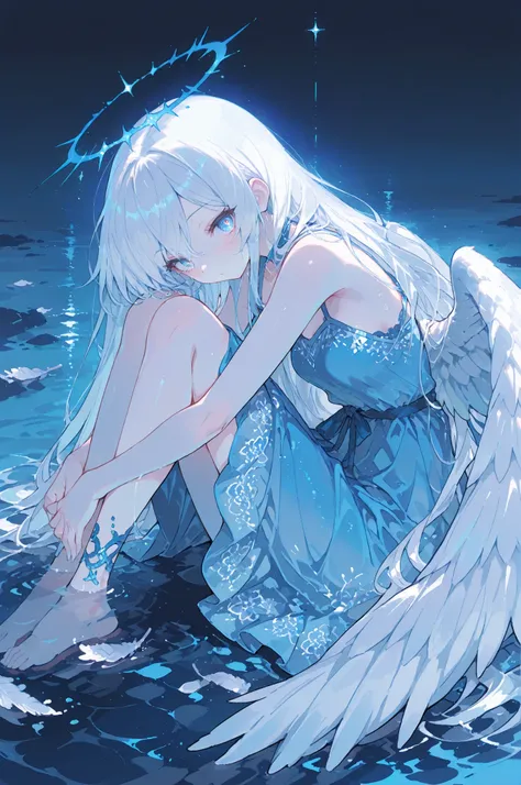 ,Top quality, masterpiece, original photo, ultra-high resolution, ultra-high quality, super detail, 8k picture quality, ultimate quality, detailed description, symmetrical eyes, detailed and beautiful face, extremely detailed cg,********Blue theme, side vi...