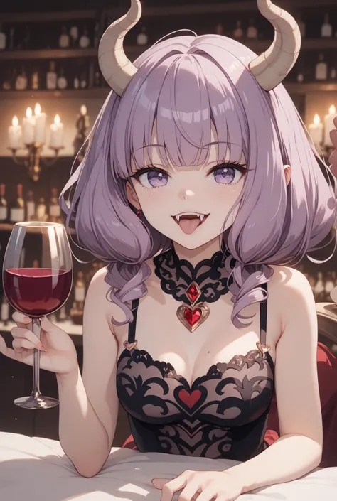 masterpiece,Super Detailed,beautiful faces,and high precision,cute devil girl,(One woman between the stores),sitting on the devil's dim bedroom bed,has a devil candle holder behind the bed、candle is lit,ecstatic, Expression of victory ,I can see slightly r...