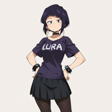 masterpiece, ultra-HD, impressionism, high detail, best quality, very aesthetic, 8K, best quality, beautiful, ultra-high resolution, 32K UHD, 1girl, solo, illujiro, short hair, bangs, long earlobes, purple hair, black hair, black eyes, eyelashes, medium br...