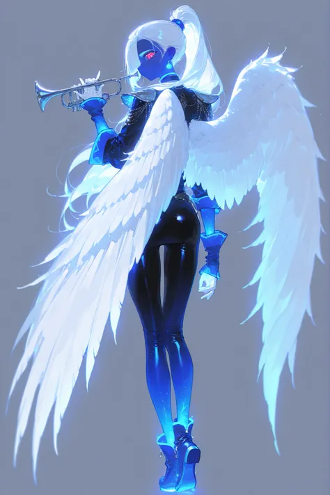 (1girl,glowing,xxx667_illu,) The magic girl,postwoman. She has an athletic build, peach colored skin covered with freckles and blush. She has fluffy blonde longest hair dyed in yellow, pulled back in a high ponytail,she has bangs over one eye. She narrows ...