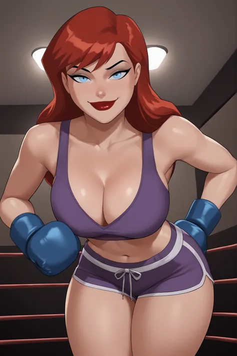 1980s (style), retro artstyle, source_cartoon, score_9, score_8_up, score_7_up, score_6_up, ((zPDXL2)), (cartoon, highly detailed, masterpiece, absurd resolution, perfect anatomy), cowboy shot BREAK barbara gordon, long hair, red hair, blue eyes, solo, ((l...