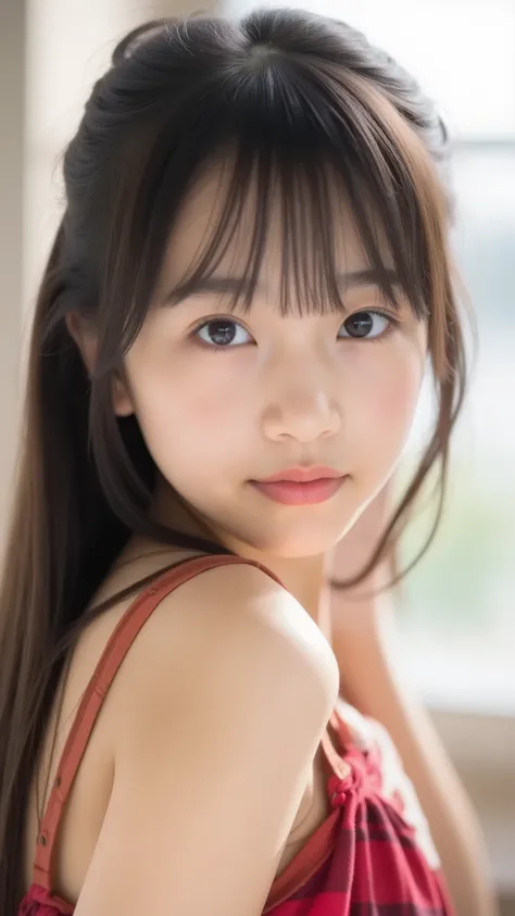 (topless:1.7), Nsfw, big eyes、the cutest middle school student in the world、Use your arms 、showing the head from the shoulder、smile,( She's a Middle School Student 、There are:1.8),(8k, original pictures, Highest Quality, masterpiece: 1...