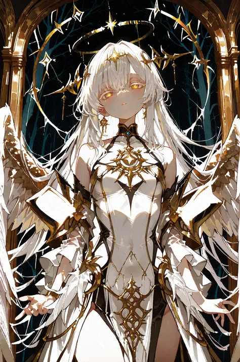 battlemage_neopresencia,,High-end portraiture (full-length, standing): A non-sexual, whimsical parallel-world fantasy narrative. Gazing forward. I purify myself within a mystical spring forest. The woodland shifts like a pattern. Surrealism. Exquisite. Pe...