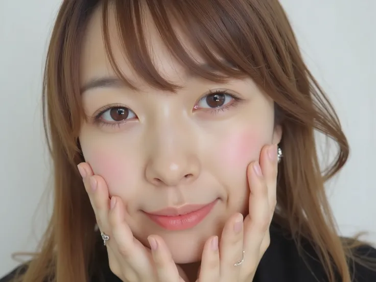 (Refined from an old photo, recreated in a modern, ultra high-quality photorealistic style, with a trendy Reiwa-era hairstyle: soft semi-long hair with natural waves and airy see-through bangs), 
Ultra photorealistic close-up portrait of a beautiful Japane...