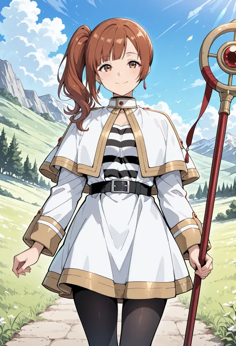 Score_9, score_8_up, score_7_up, source_anime, igarashi kyoko, solo, side ponytail, brown hair, brown eyes, (best quality), (high quality), {masterpiece}, extremely delicate and beautiful, ultra-detailed, beautiful detailed eyes, <lora:frieren-cosplay-illu...