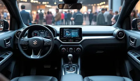 Suzuki jimny pickup 2026 interior dashboard view background Auto car show