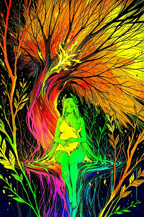 masterpiece, best quality, ulra detailed, very aesthetic, newest, highres, 8k,
painterly, colorful, flat colors, glowing, impasto, abstract, plump,
Earth mother, gaya, maternal figure, green colored skin, pregnant, hands on belly,
BREAK
(qiandaiyiyu:0.85),...